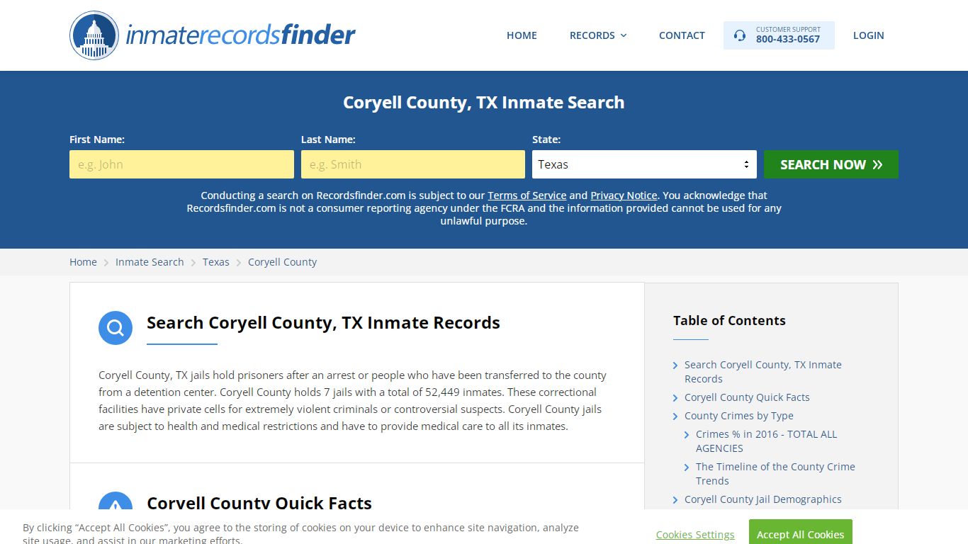 Coryell County, TX Inmate Lookup & Jail Records Online